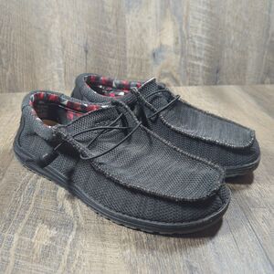 Hey Dude Wally Sox Jet Black Men’s Size 11 US Slip On Casual Loafers Comfortable